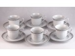 Régi hat személyes porcelán teáskészlet