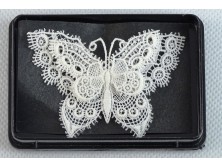 Régi horgolt csipke pillangó 5 x 7 cm