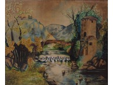 Jelzett festmény : Várrajz 1921