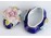 Régi jelzett kék porcelán ékszertartó