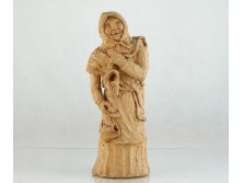 Kerámia fejkendős anyóka szobor 28 cm