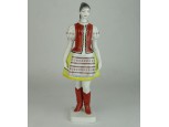 Régi hollóházi porcelán menyecske 30 cm