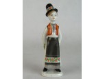Régi hollóházi porcelán matyó legény 18 cm