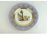 Irizáló Prága porcelán falitányér