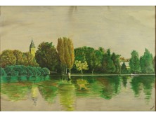 Szabó jelzéssel : Folyópart templommal