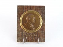 Jelzett Lenin rézplakett emlékplakett