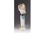 Biszkvit porcelán vízhordó lány figura 23 cm