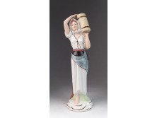 Biszkvit porcelán vízhordó lány figura 23 cm