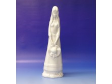 Nagyméretű kalapos lány porcelán figura 30cm