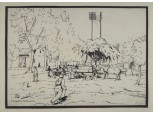 Jelzett grafika : "Dinnyepiac" 1953