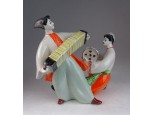 Kétalakos táncoló orosz porcelán figura