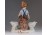 Biszkvit porcelán libás fiú figura 21 cm