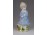 Jelzett kék ruhás kislány porcelán figura