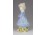 Jelzett kék ruhás kislány porcelán figura