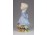 Jelzett kék ruhás kislány porcelán figura