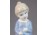 Jelzett kék ruhás kislány porcelán figura