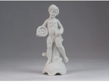 Régi fehér biszkvit porcelán angyal 12 cm