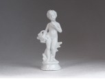 Régi fehér biszkvit porcelán angyal 12 cm