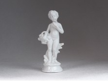 Régi fehér biszkvit porcelán angyal 12 cm
