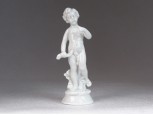 Régi fehér mázas porcelán angyal 12 cm