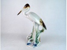 Hatalmas méretű porcelán kócsag szobor 37 cm