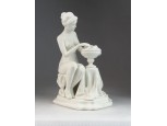 Biszkvit porcelán női akt figura 21 cm
