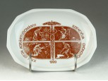 Feliratos Hollóházi porcelán tálka