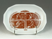 Feliratos Hollóházi porcelán tálka