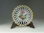 Régi áttört fonatos porcelán kosár