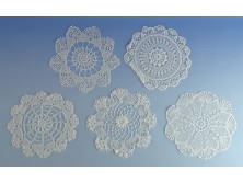 Régi 5 darab csipke alátét 15 cm