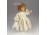 Felöltöztetett porcelán kislány baba 15 cm