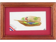 Jelzett Costa Ricai madártoll festmény